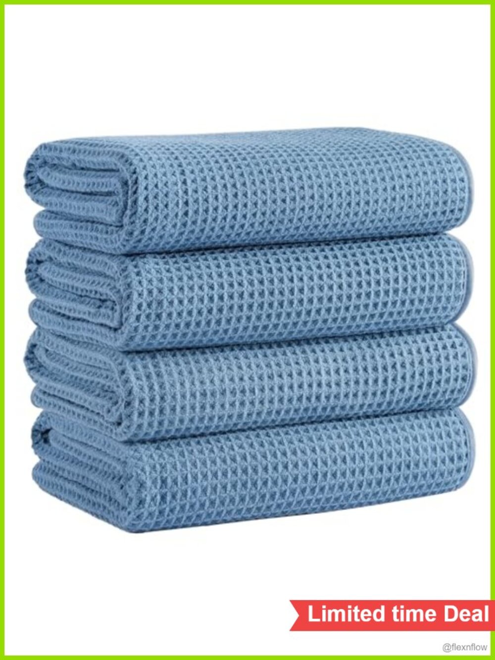 Microfiber Waffle Bath Towels 4 Piece 430 GSM Absorbent Fast Drying